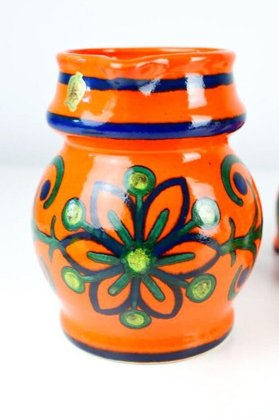 Image 1 of Ulmer Keramik West Germany karaf met bekers