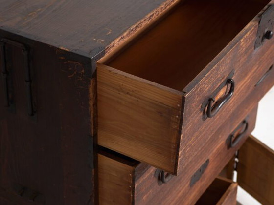 Antique Tansu chest of drawers with small door - Meiji / Taishō Period (c. ) #33 – Sideboard cabinet (photo 27 of 40)