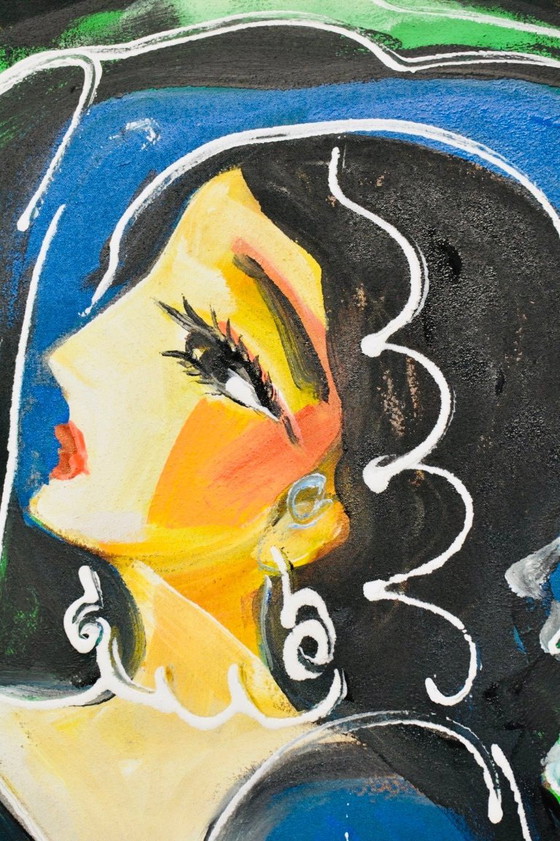 Hrasarkos - Rising Actress - Framed artist's canvas under glass – Paintings & Drawings (photo 5 of 8)