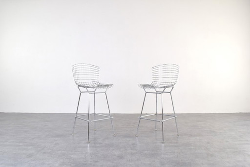 Taburetes de bar vintage de Harry Bertoia para Knoll International, década de 1970, juego de 2