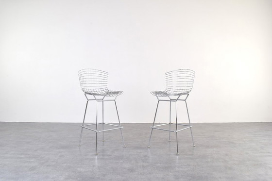 Image 1 of Vintage Bar Stools by Harry Bertoia for Knoll International, 1970s, Set of 2