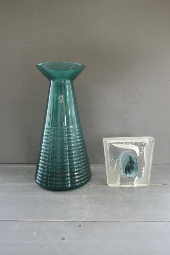 Grand Vase Vintage en Verre Vetreria Etrusca Made In Italy – Glass (photo 9 of 9)