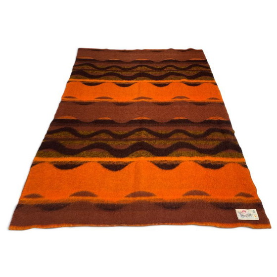 Aabe Zuiver Scheerwol Oranje En Bruine Wollen Deken Jaren 70 – Decoratieve objecten, Wool (photo 7 of 13)