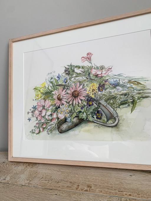 Watercolor Painting Field Flowers Coraline Bäcker