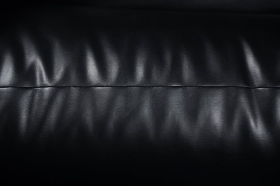 Image 1 of Marenco 255 Sofa Mario Marenco Arflex Italy 1970 Original black leather bodied three seat sofa on a low rounded base  The Marenc