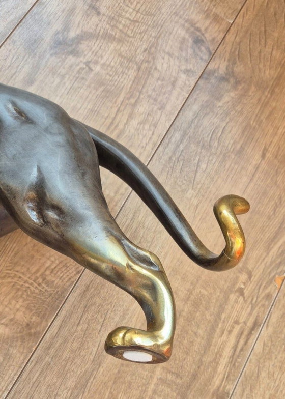 Art Deco panter sculptuur – Decoratieve objecten, Metaal (photo 3 of 24)
