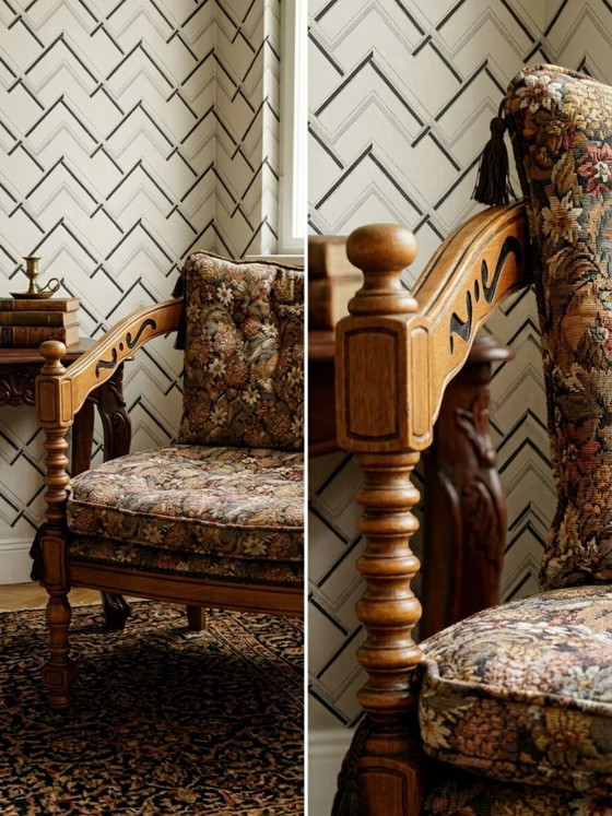Giorgetti Gallery Collection (1975) - Unieke set van twee vintage fauteuils – Textile (photo 5 of 5)