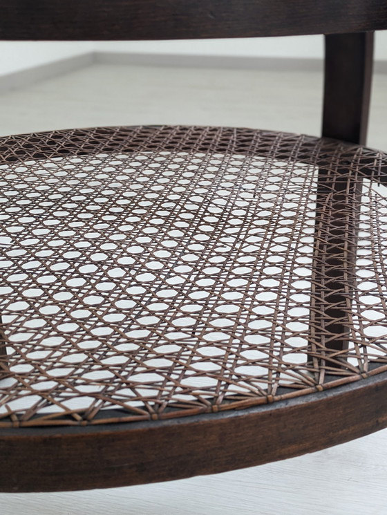 Image 1 of Gustavo Pulitzer Finali - Coffee Table - Wood, Glass, Vienna Straw