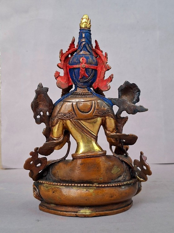 Grüne Tara – Patinierte Bronze – Gold Face – Dekorative Objekte (photo 6 of 18)