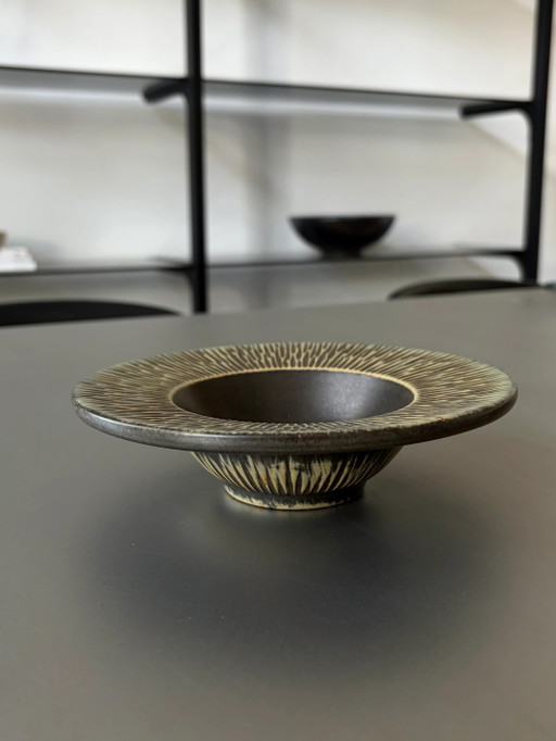 Vintage hand-turned ceramic bowl