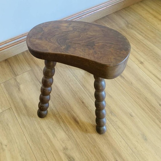 Vintage spool-leg stool – Wood (photo 8 of 13)