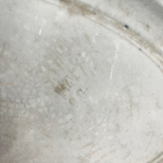 Image 1 of Ovaal gepatineerd schaaltje "Thermidor" Blauw/groen ijzer aarde, eind 19e eeuw