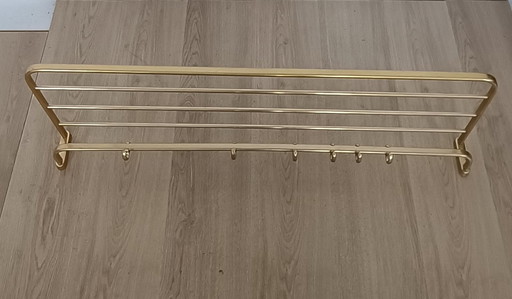 Large fifties string coat rack with 6 coat hooks