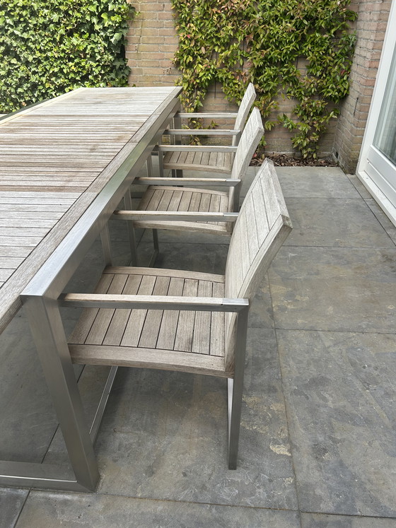 Image 1 of Beautiful Royal Botania garden set (6 pp) in stainless steel with teak