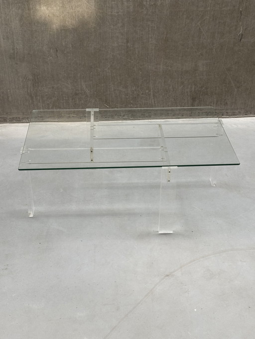Table basse vintage Swart / plateau en acrylique et verre '60