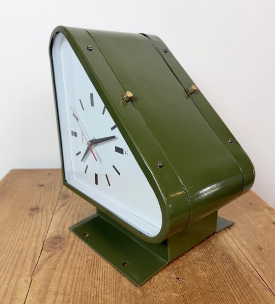 Horloge murale double face Seiko Ships verte vintage, années 1970 – Pendules, Glass, Iron (photo 5 of 18)