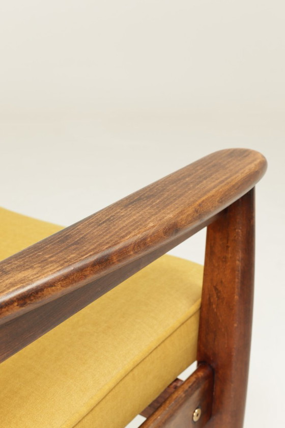 Image 1 of Vintage armchair yellow mellow velvet 1960 modern design 