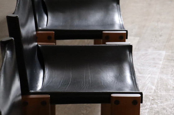 Image 1 of Juego de 6 sillas de comedor Monk diseñadas por Afra y Tobia Scarpa para Molteni, Italia, 1974.