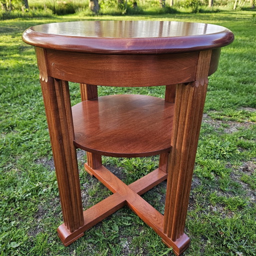 Tavolino laterale classico in legno di forma rotonda