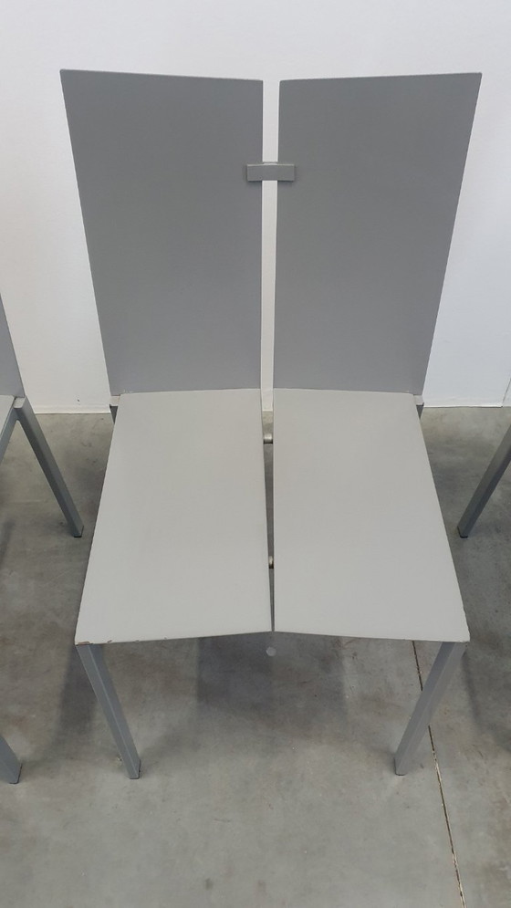 Image 1 of 6x Frans van Praet vintage stoelen belgo chrom 2000s minimalistisch design