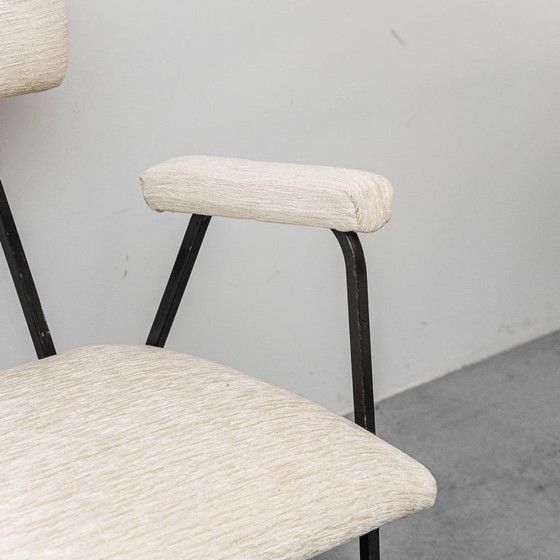 Image 1 of  SALOTTINO VINTAGE CON DIVANETTO E POLTRONE IN METALLO E TESSUTO ANNI ’70 MODERNARIATO