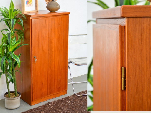 Vintage Teak Hochschrank abschließbar Sideboard Midcentury 70er