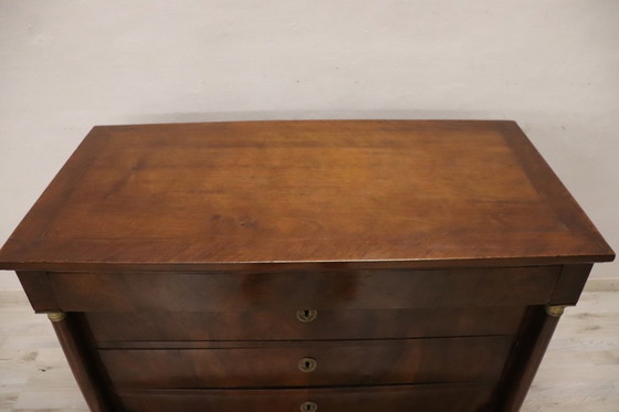 Image 1 of Antique Empire Chest of Drawers in Walnut, Italy Early 19th Century