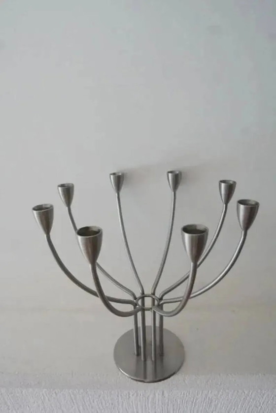 Chandelier / 8-arm candlesticks by K&M Hagberg - IKEA vintage 1990 – Candle holders, Metal, Scandinavian (photo 6 of 9)