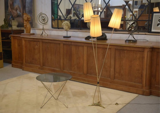 1960er Design dreiflammige Stehleuchte – Stehleuchten, Messing, Vintage (photo 10 of 10)