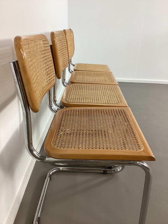 Image 1 of 4 x Marcel Breuer Cesca stoelen rotan seventies 
