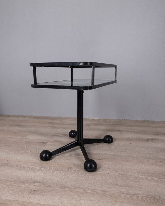 Table chariot vintage en métal noir et verre d'Allegri, années 1970 – Dessertes, Metal (photo 9 of 13)