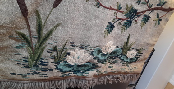 Image 1 of Broderie au point de croix, tenture murale des années 1950, la grande tendance de demain