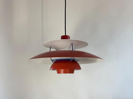 Image 1 of Lámpara colgante danesa Louis Poulsen PH5 roja