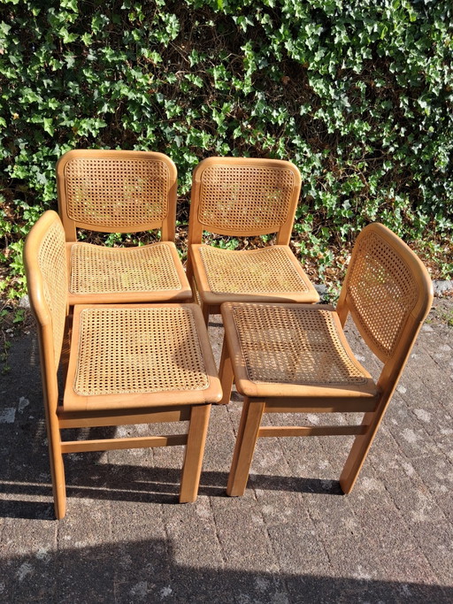 Chaises de style scandinave avec une nouvelle sangle sur l'assise – eetkamerstoelen, Rattan, Wood (photo 2 of 8)