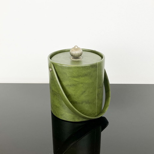 Eiskühler, Thermobehälter mit Grünem Kunstleder, 1950er Jahre