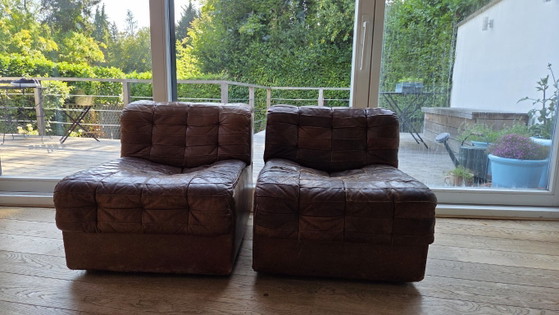 Mid Century DS11 Modulaire Patchwork Lederen Loungefauteuil Van De Sede, Zwitserland, Jaren 70 (photo 3 of 5)
