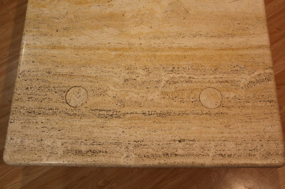 Image 1 of Tavolino in travertino di Angelo Mangiarotti, edizione Up&Up