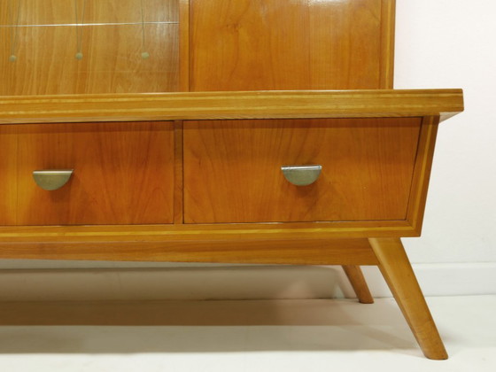 Mobile da soggiorno vintage, anni '60, vetrina di metà secolo, Germania – Credenze alte, Glass, Wood (photo 17 of 17)
