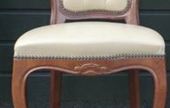 4 Baroque Dining Chairs Leather – Wood (photo 3 of 5)