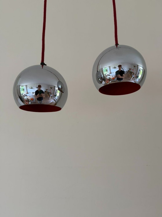 Image 1 of Set di 2 lampade a sospensione vintage in stile Topan - Lampade di design danese