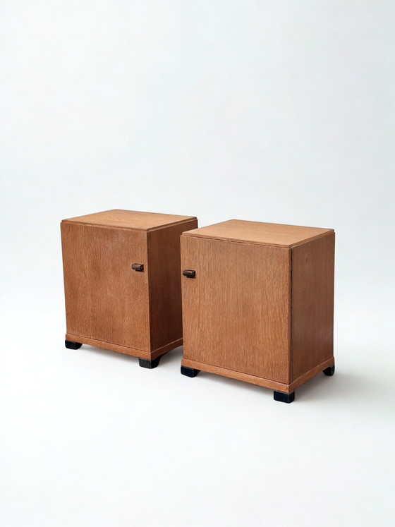 Image 1 of Art Deco Amsterdam School bedside tables