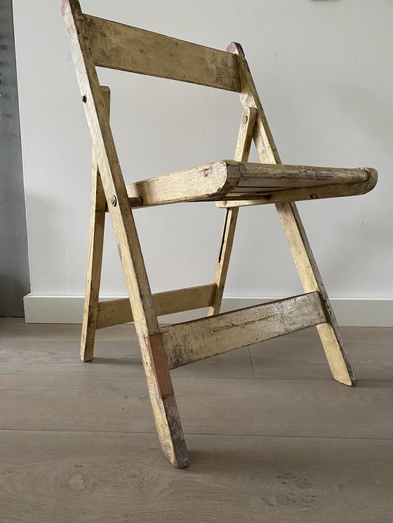 Image 1 of Chaise pliante indienne vintage en bois