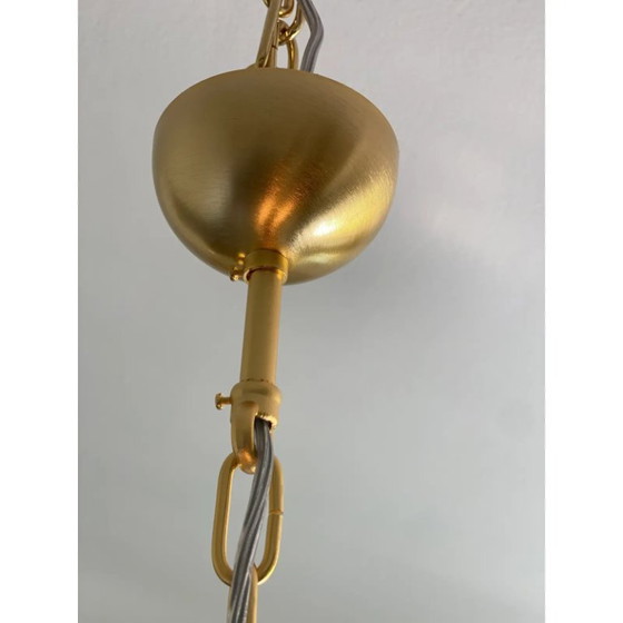 Image 1 of Luxe kroonluchter van vervaagd helder en amberkleurig Tronchi Murano-glas