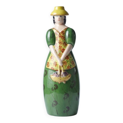 Antieke porseleinen fles uit Limoges in de stijl van Robj, jaren 1920-1930.