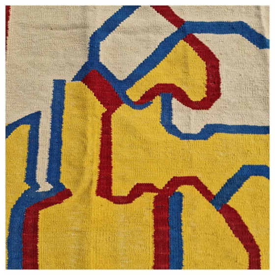 Willem De Kooning Inspired Wool Tapestry | Mid-Century Modern Textile Art (82 × 60 In) – Rugs & carpets (photo 4 of 12)