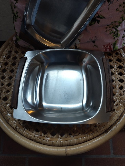 2 vintage, Inox serving trays Danish design – tafelaccessoires, Wood (photo 2 of 6)