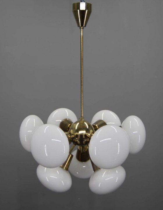Image 1 of Kamenicky Senov Sputnik kroonluchter, 9 vlammen, jaren 70, goede staat
