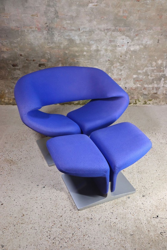 Image 1 of Artifort - F582 - Ribbon Chair + Ottoman - Pierre Paulin - 1990s