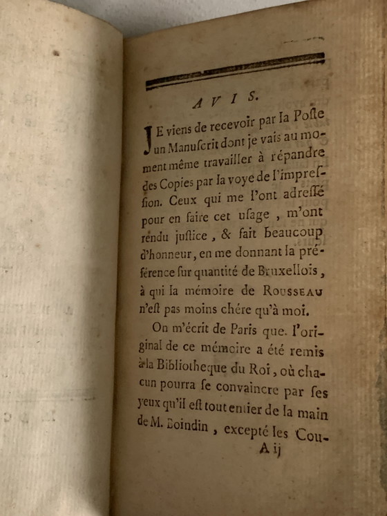 Mémoire Couplets De 1710 - Rousseau Rare EO - Ex-Libris + – Cadeaux, Leather, Paper (photo 7 of 15)