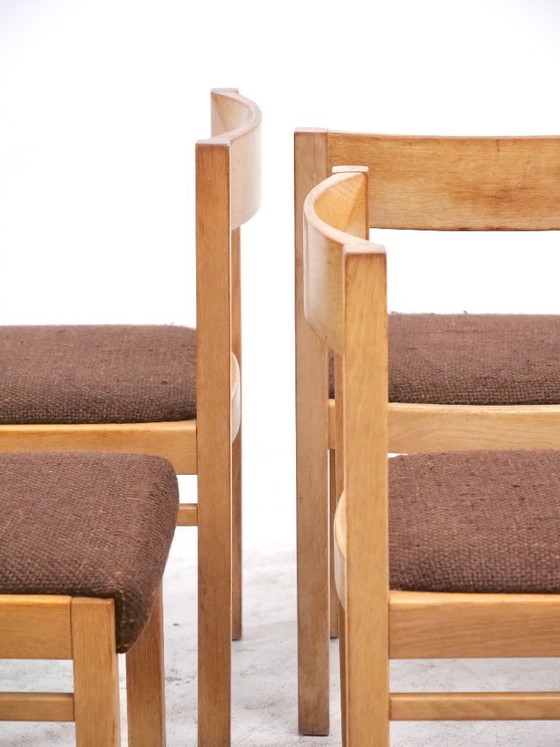 Brutalistisch Design Massief Licht Eiken Salonstoelen Jaren 70, Set van 6 – Eetkamerstoelen, Wood (photo 7 of 26)